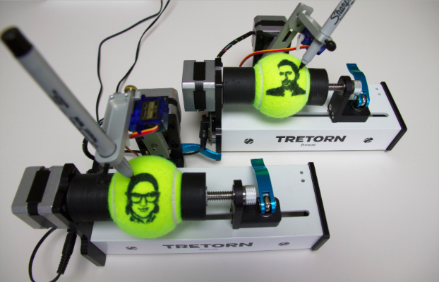 Tennis balls in the EggBot Pro
